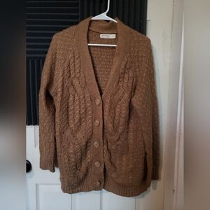 Faded Glory Grandpa Sweater, Button Up Cardigan, Vintage, L. Urban Camel.